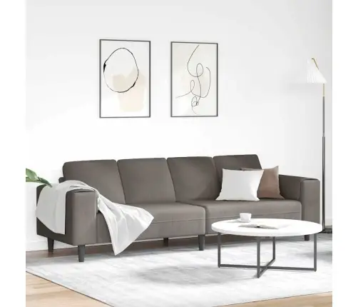 Audinio Sofa Šviesiai Pilka 208 Cm Kordūrinė Medžiaga