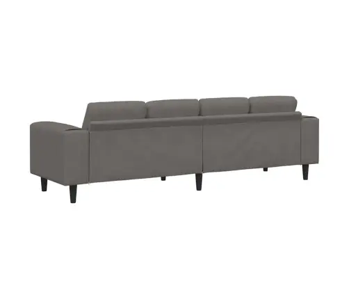 Audinio Sofa Šviesiai Pilka 208 Cm Kordūrinė Medžiaga