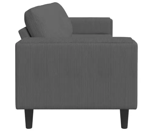 Auduma Dīvāns Ar Spilvenu Tumši Pelēks Korduroja Audums