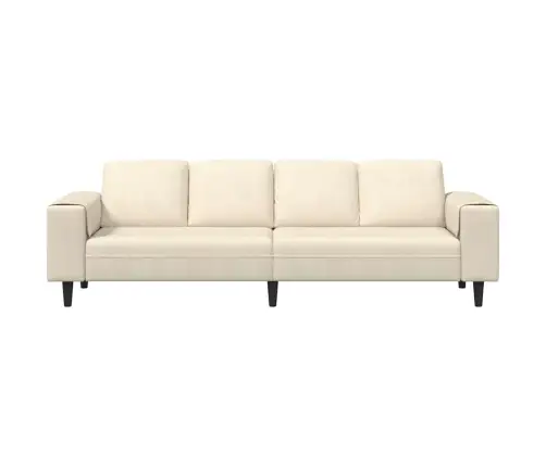 Auduma Dīvāns Ar Spilvenu Krēmkrāsa 208 Cm Korduroja Audums