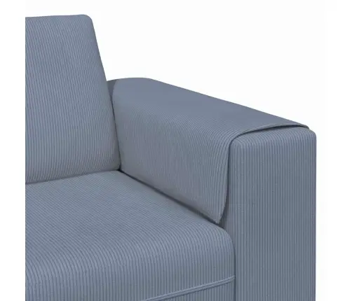 Auduma Dīvāns Ar Spilvenu Zila 208 Cm Korduroja Audums