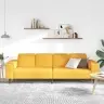 Audinio Sofa Su Pagalve Šviesi Geltona Kordūrinė Medžiaga