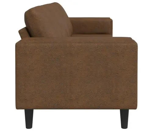 Dīvānu Komplekts Brūna Mākslīga Zamša Āda