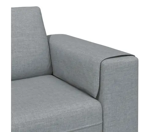 Dīvānu Komplekts 3 Pcs Gaiši Pelēka Audums