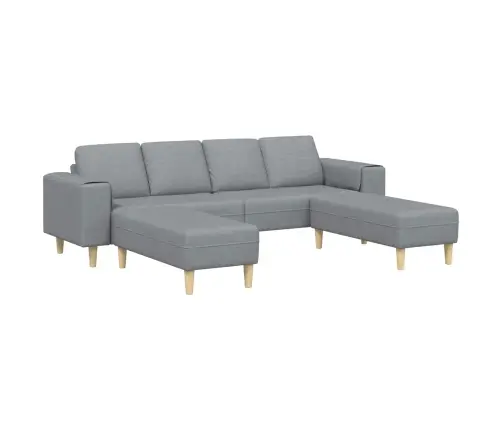 Svetainės Sofa 3 Pcs Šviesiai Pilka Poliesteris