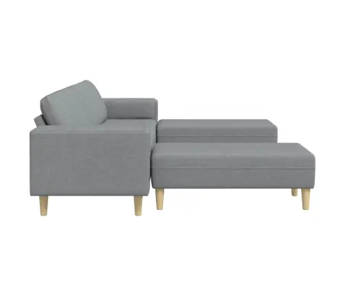 Svetainės Sofa 3 Pcs Šviesiai Pilka Poliesteris
