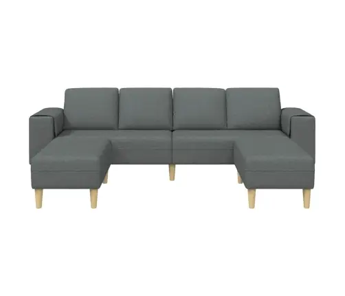 Dīvānu Komplekts 3 Pcs Tumši Pelēka Audums