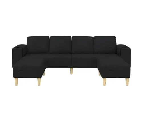 Svetainės Sofa 3 Pcs Juoda Poliesteris