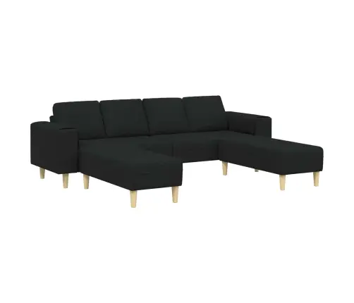 Svetainės Sofa 3 Pcs Juoda Poliesteris