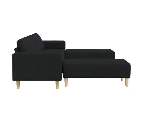 Svetainės Sofa 3 Pcs Juoda Poliesteris