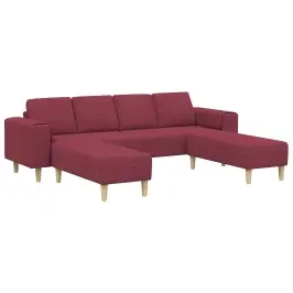 Svetainės Sofa 3 Pcs Vyno Raudona Poliesteris