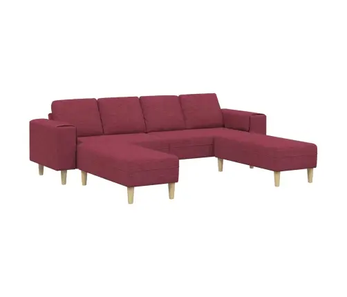 Svetainės Sofa 3 Pcs Vyno Raudona Poliesteris
