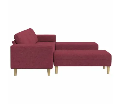Svetainės Sofa 3 Pcs Vyno Raudona Poliesteris