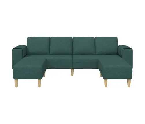 Dīvānu Komplekts 3 Pcs Tumši Zaļa Audums