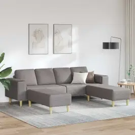 Dīvānu Komplekts Pelēkbrūna Audums Vidaxl