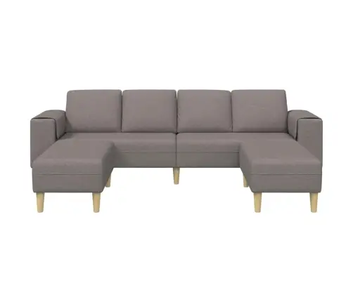 Dīvānu Komplekts 3 Pcs Pelēkbrūna Audums