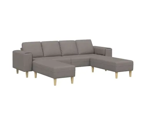 Dīvānu Komplekts 3 Pcs Pelēkbrūna Audums