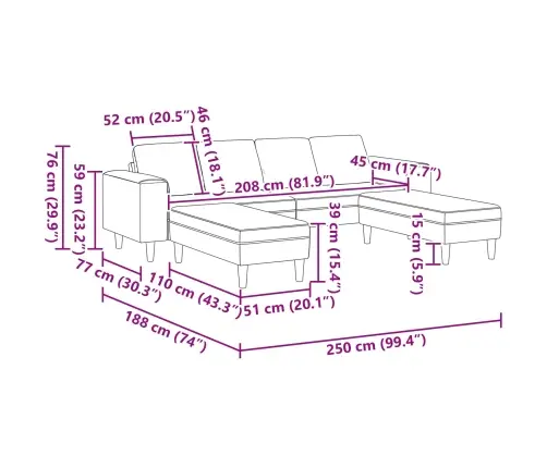 Sofos Komplektas Taupe Audinys