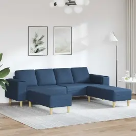 Viesistabas Dīvāns 3 Pcs Zila Poliesters Vidaxl