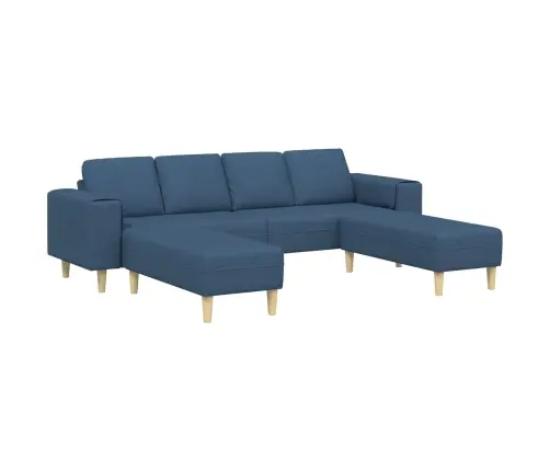 Dīvānu Komplekts 3 Pcs Zila Audums