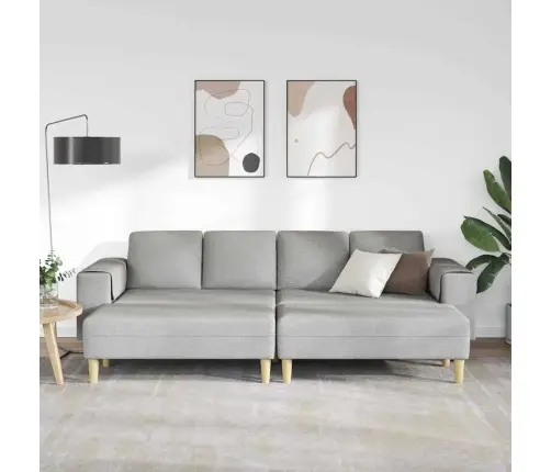 Dīvānu Komplekts 3 Pcs Mākoņu Pelēks Audums