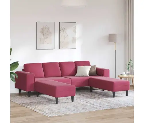 Dīvānu Komplekts 3 Pcs Vīnsarkans Samts