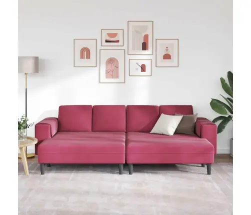 Svetainės Sofa 3 Pcs Vyno Raudona