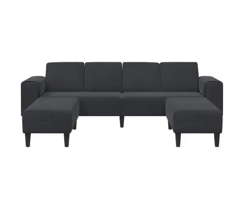 Dīvānu Komplekts 3 Pcs Melna Samts