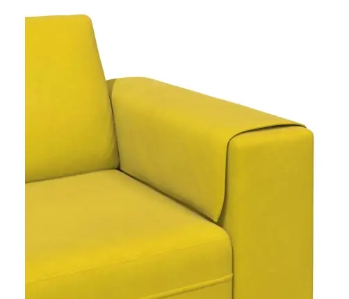 Dīvānu Komplekts 3 Pcs Dzeltena Samts