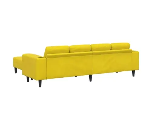 Dīvānu Komplekts 3 Pcs Dzeltena Samts