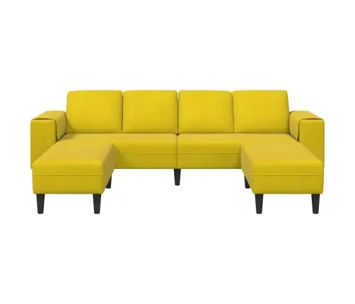 Dīvānu Komplekts 3 Pcs Dzeltena Samts