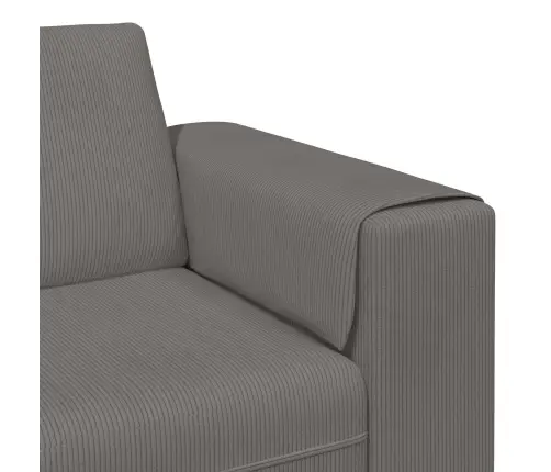 Sofa Šviesiai Pilka 250 X 188 X 76 Cm Kordūrinis Audinys