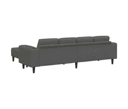 Sofa Tamsiai Pilka 250 X 188 X 76 Cm Kordūrinis Audinys