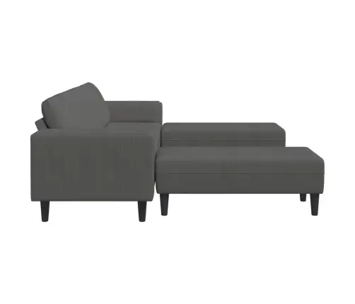 Sofa Tamsiai Pilka 250 X 188 X 76 Cm Kordūrinis Audinys