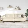 Audinio Sofa Su Pagalve Kreminė 208 Cm Kordūrinė Medžiaga