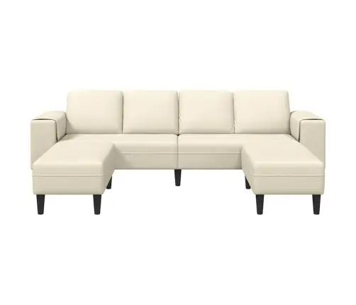 Audinio Sofa Su Pagalve Kreminė 208 Cm Kordūrinė Medžiaga