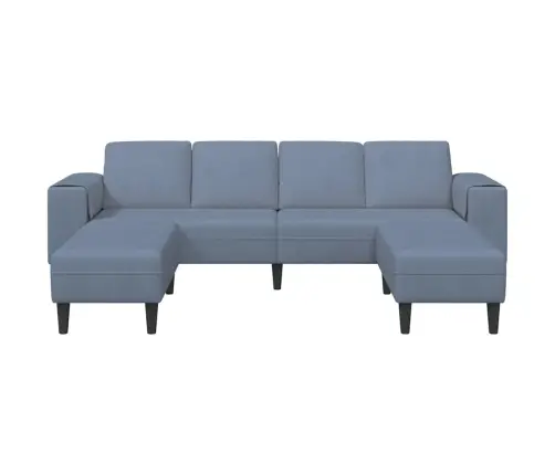Audinio Sofa Su Pagalve Mėlyna Kordūrinė Medžiaga