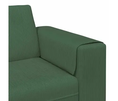 Auduma Dīvāns Ar Spilvenu Tumši Zaļš Korduroja Audums