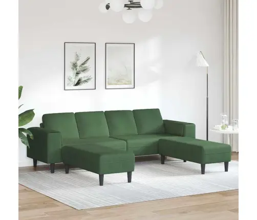 Auduma Dīvāns Ar Spilvenu Tumši Zaļš Korduroja Audums Auduma Dīvāns Ar Spilvenu Tumši Zaļš Korduroja Audums