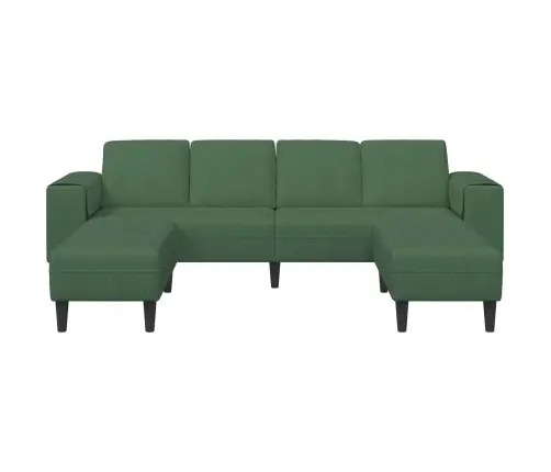 Auduma Dīvāns Ar Spilvenu Tumši Zaļš Korduroja Audums