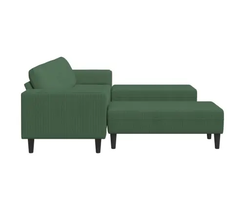 Auduma Dīvāns Ar Spilvenu Tumši Zaļš Korduroja Audums