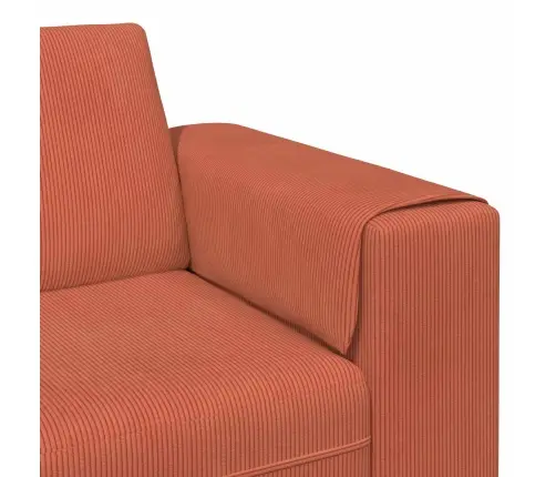 Auduma Dīvāns Ar Spilvenu Sarkans Oranžs 208 Cm Korduroja Audums