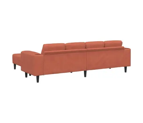 Sofa Raudona Oranžinė 250 X 188 X 76 Cm Kordūrinis Audinys