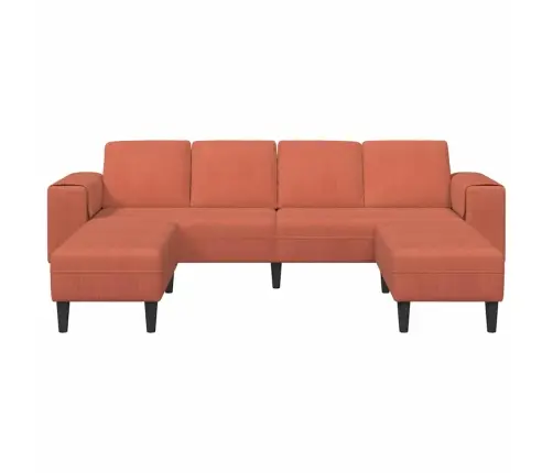 Auduma Dīvāns Ar Spilvenu Sarkans Oranžs 208 Cm Korduroja Audums