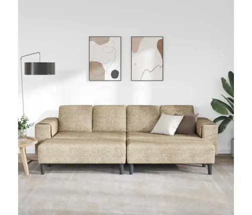 Dīvānu Komplekts 3 Pcs Gaiši Pelēka Mākslīga Zamša Āda