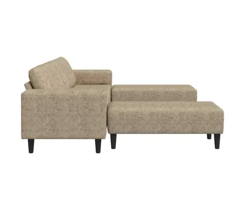 Dīvānu Komplekts 3 Pcs Gaiši Pelēka Mākslīga Zamša Āda