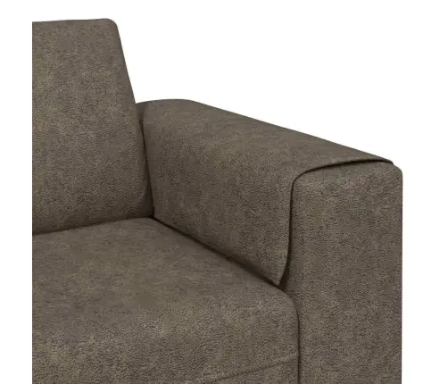 Dīvānu Komplekts 3 Pcs Tumši Pelēka Mākslīga Zamša Āda