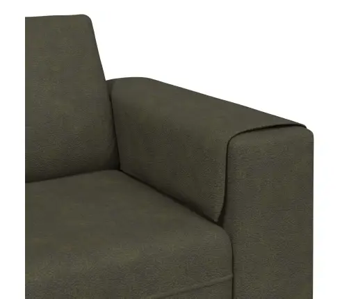 Dīvānu Komplekts 3 Pcs Armijas Zaļa Mākslīga Zamša Āda