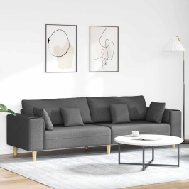 Auduma Dīvāns Ar Spilvenu Tumši Pelēks 208 Cm Audums Vidaxl