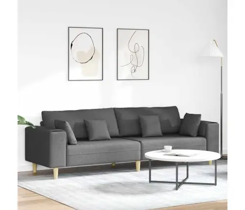 Audinio Sofa Su Pagalve Tamsiai Pilka 208 Cm Audinys